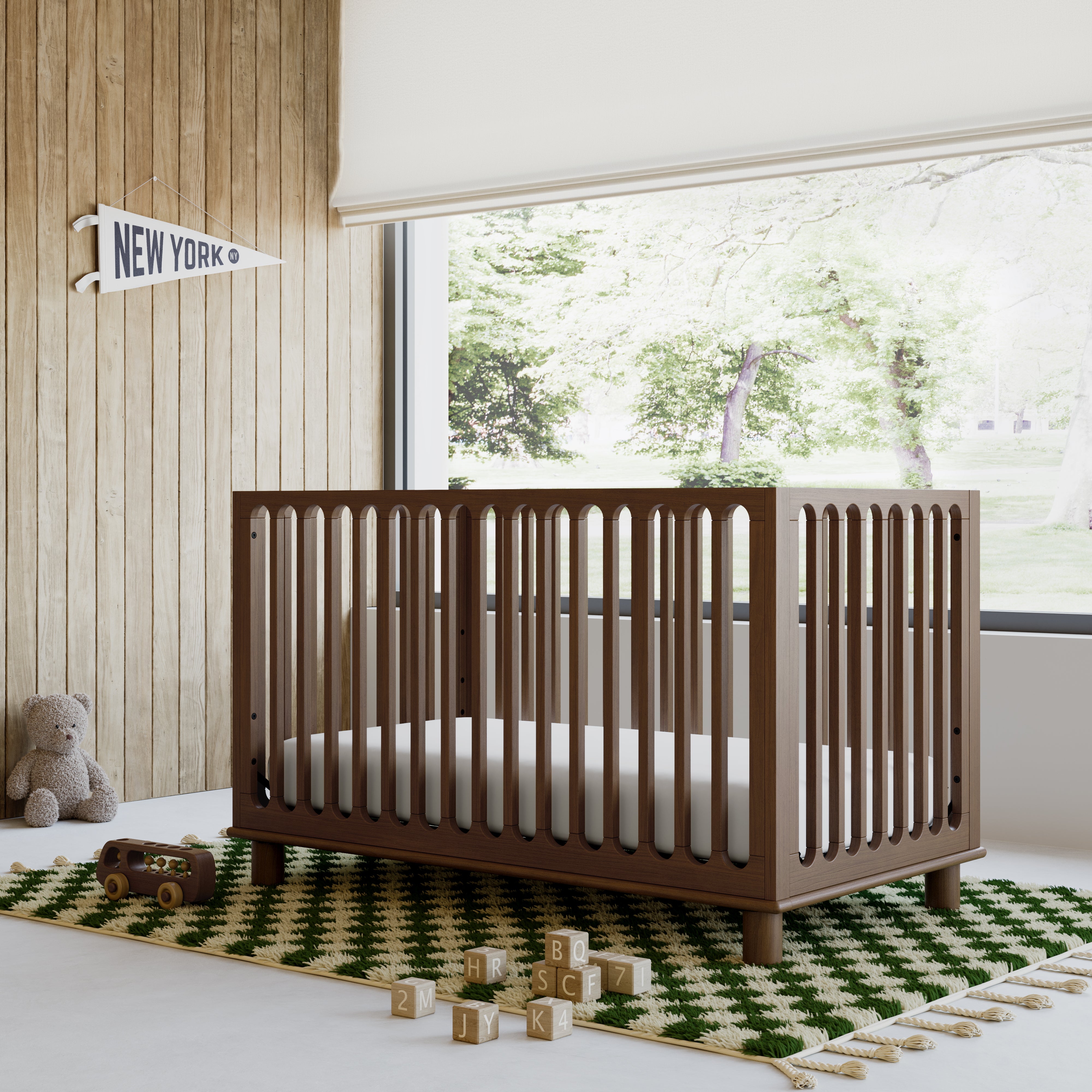 Modular Crib Sicily® Deluxe 3-in-1 Convertible Crib with Bonus Toddler Guardrail ...