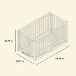 Sicily crib line drawing with dimensions