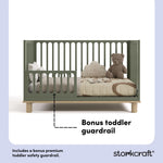 sicily olive with driftwood crib toddler bed conversion callout