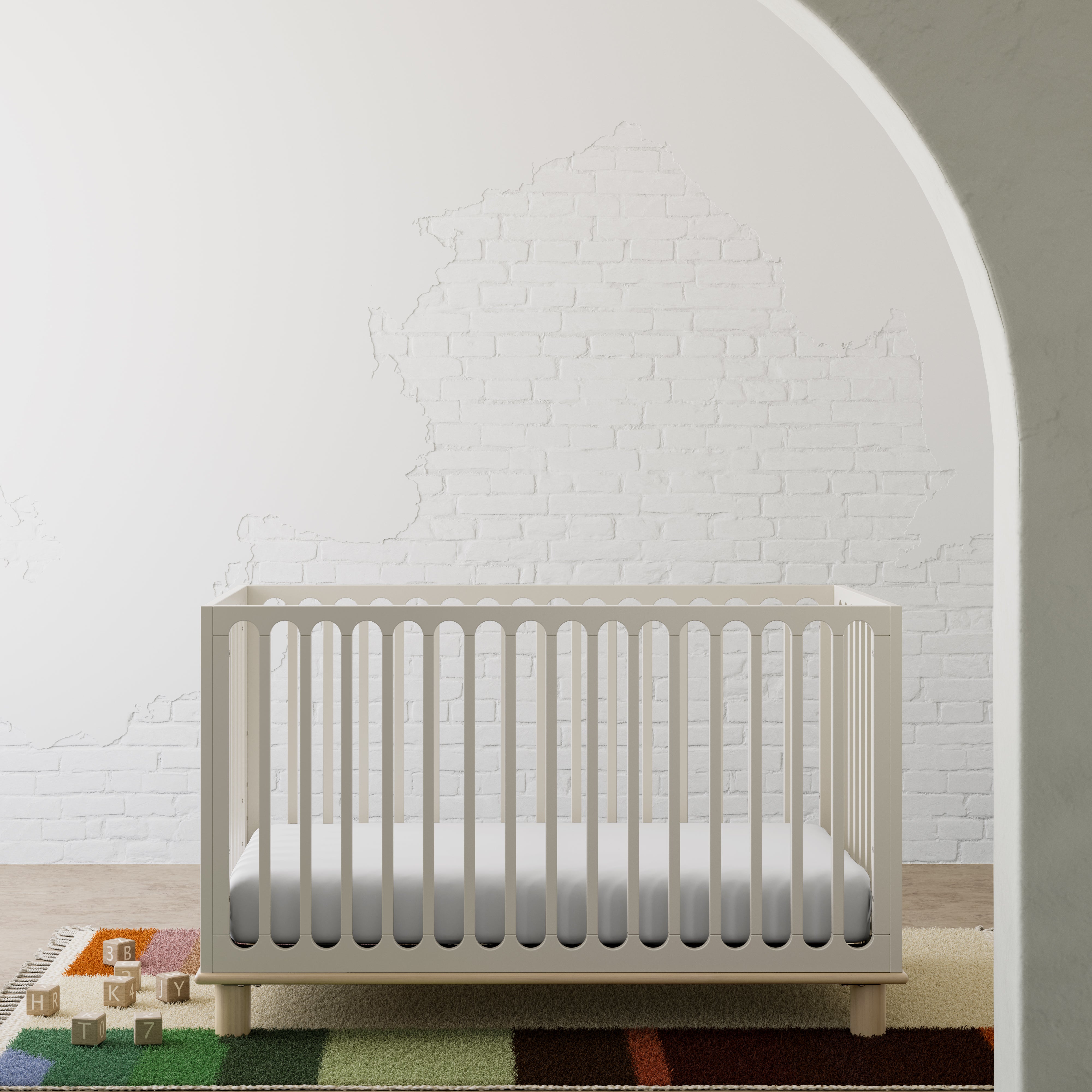 Sicily frosted oat with driftwood crib in a nursery