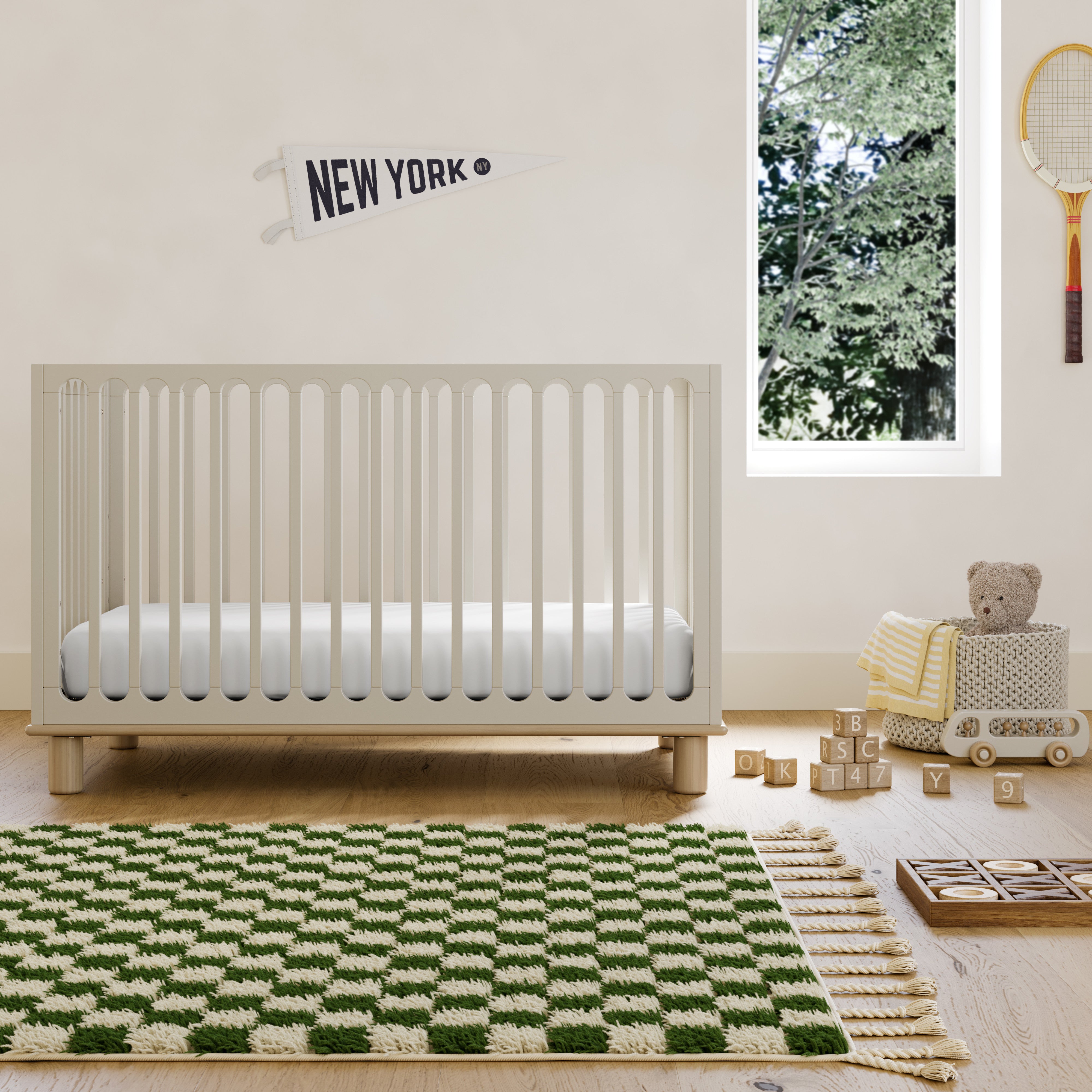 Sicily frosted oat with driftwood crib in a nursery