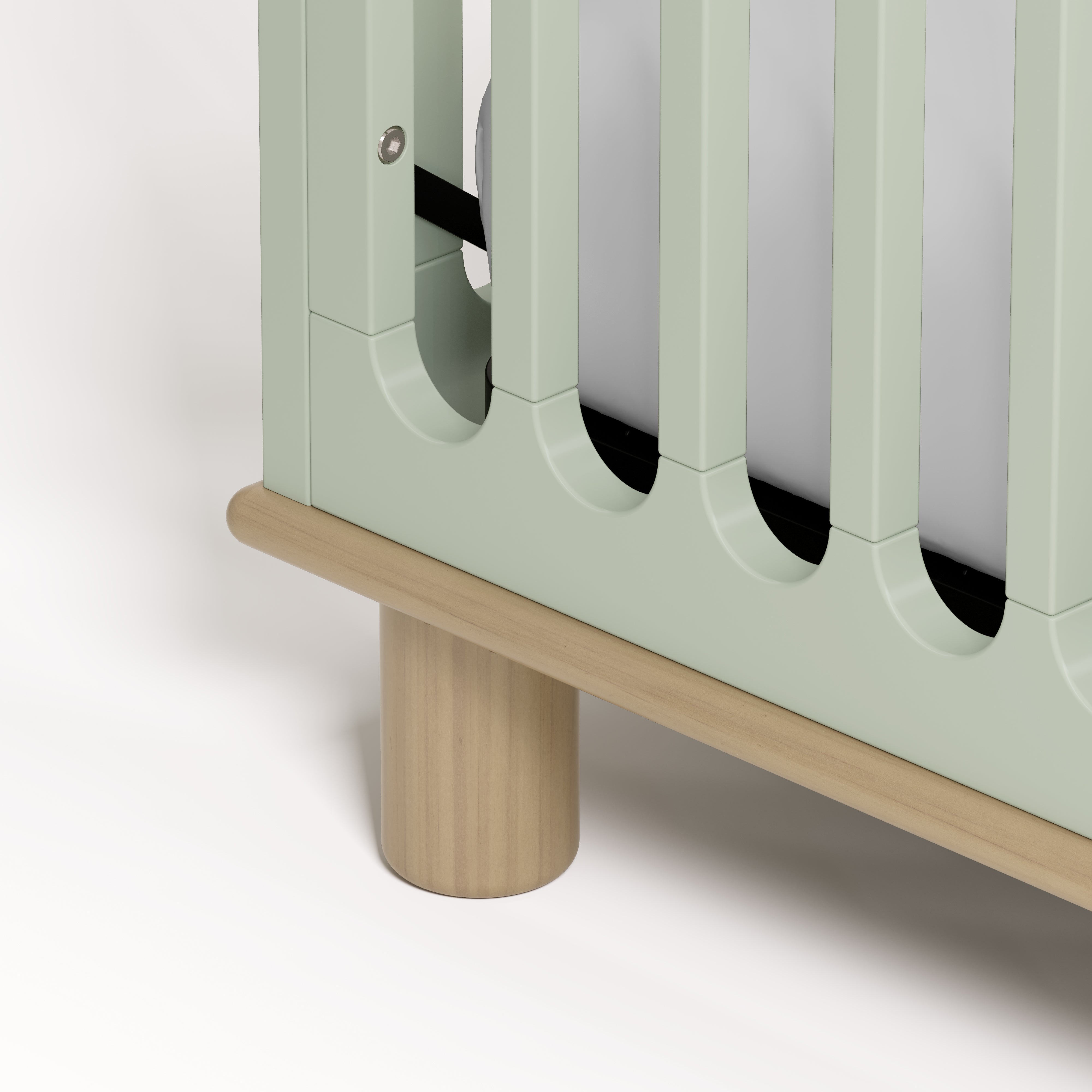 Sicily sage with driftwood crib close up of cylindrical feet