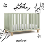 Sicily sage with driftwood crib with black doodles overlaid on image