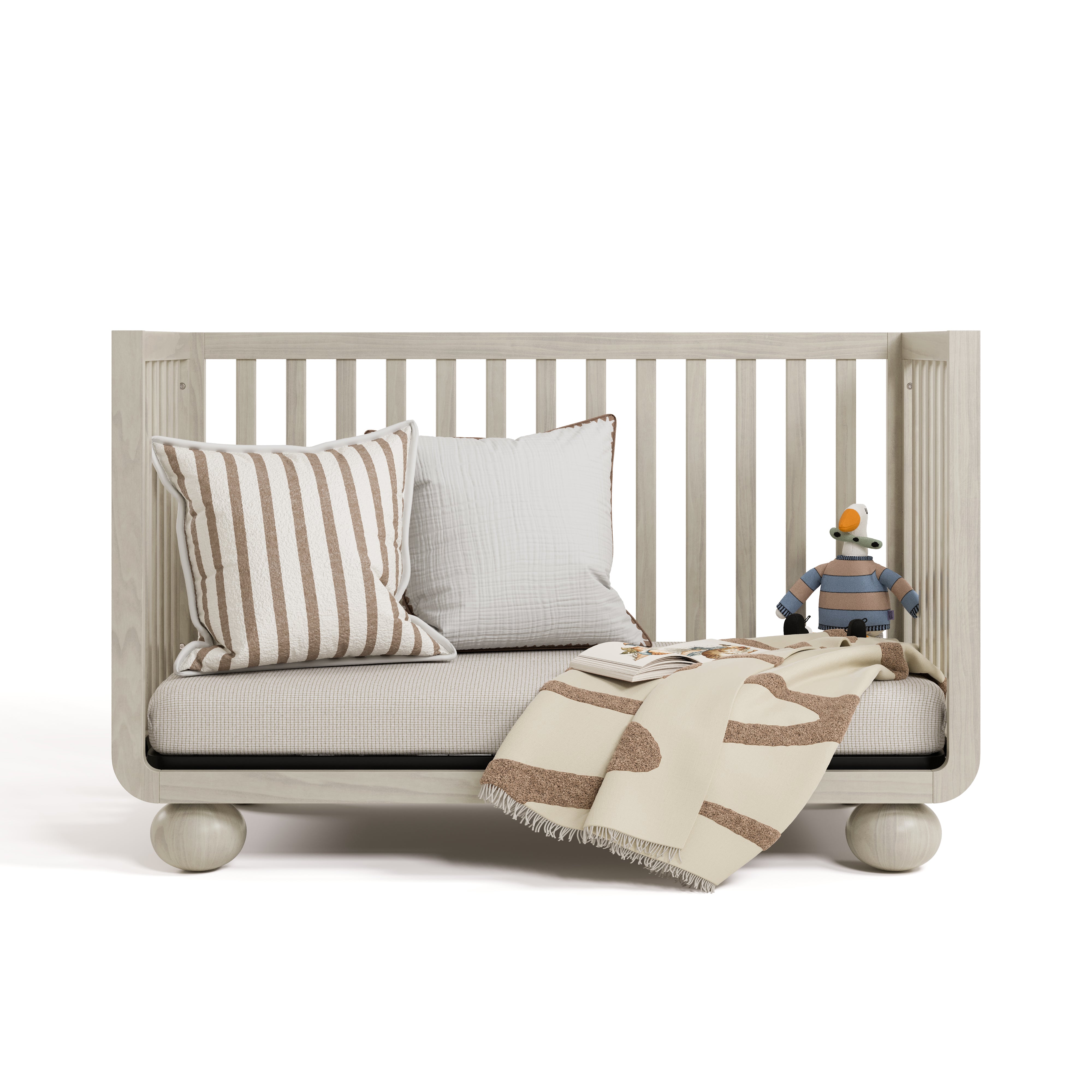 Storkcraft Amalfi Crib in Frosted Oat Daybed stage