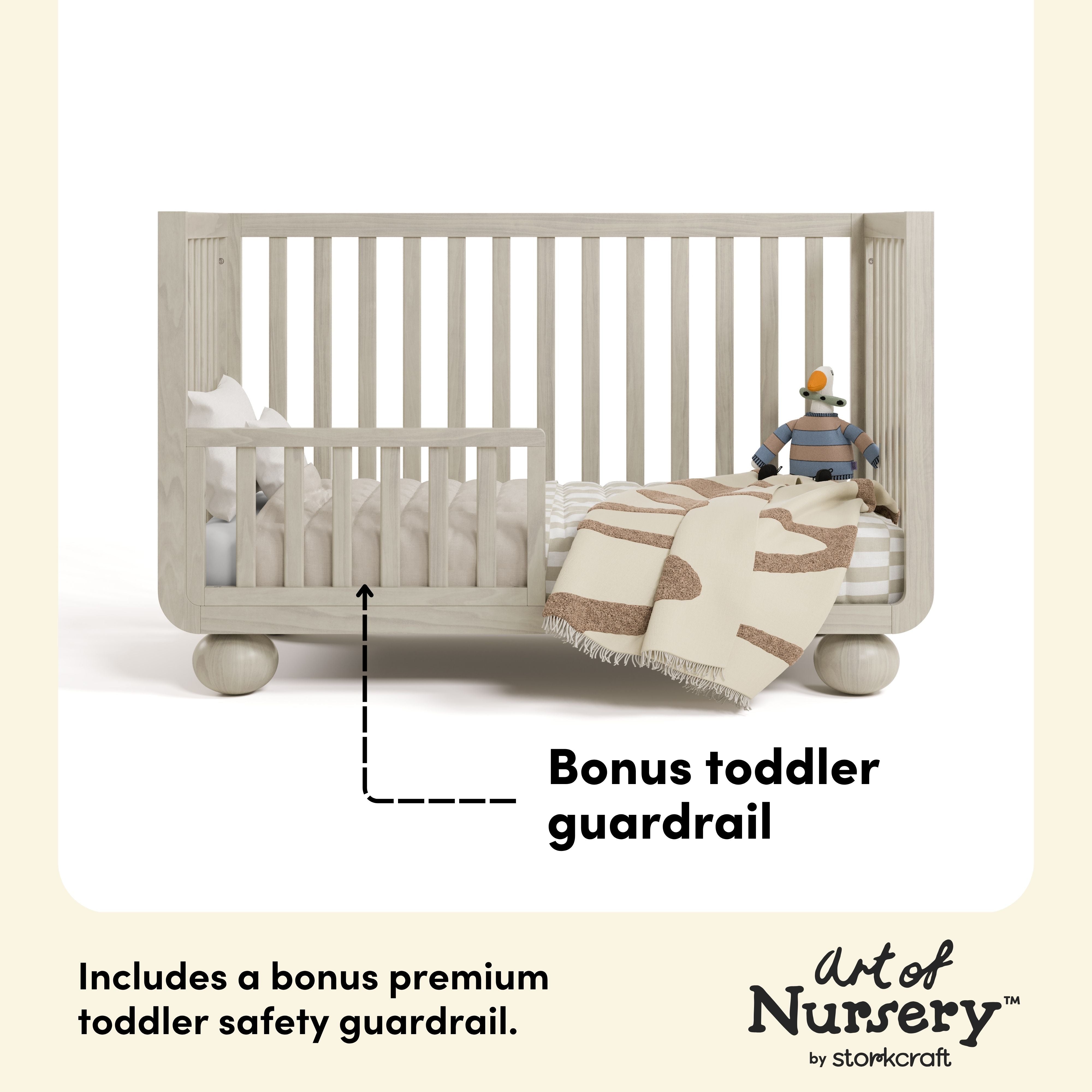 Storkcraft Amalfi Crib in Frosted Oat Callout image
