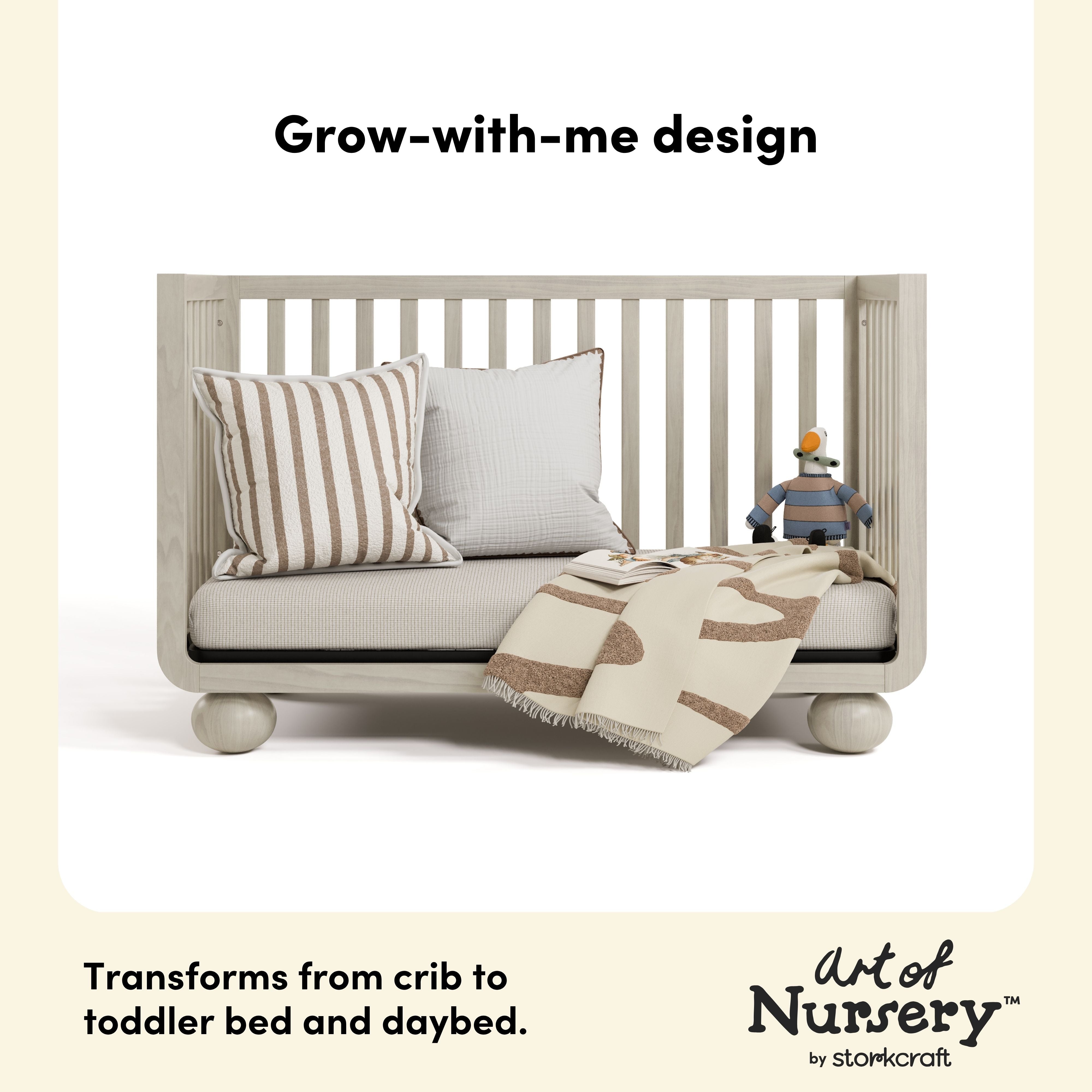 Storkcraft Amalfi Crib in Frosted Oat Callout image