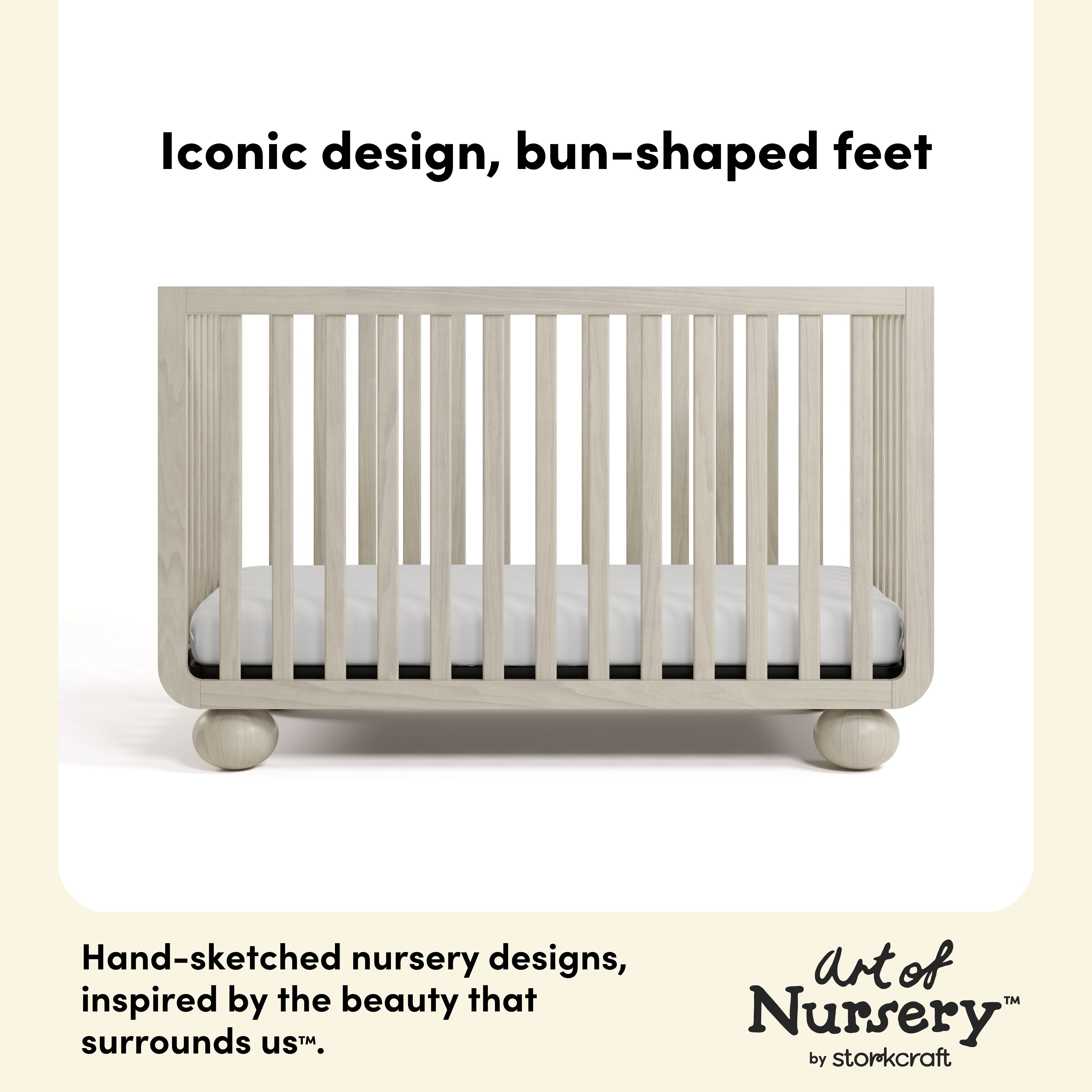 Storkcraft Amalfi Crib in Frosted Oat Callout image