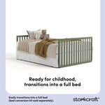 Amalfi olive with driftwood crib full bed callout