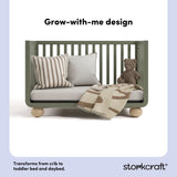 Amalfi olive with driftwood crib daybed callout