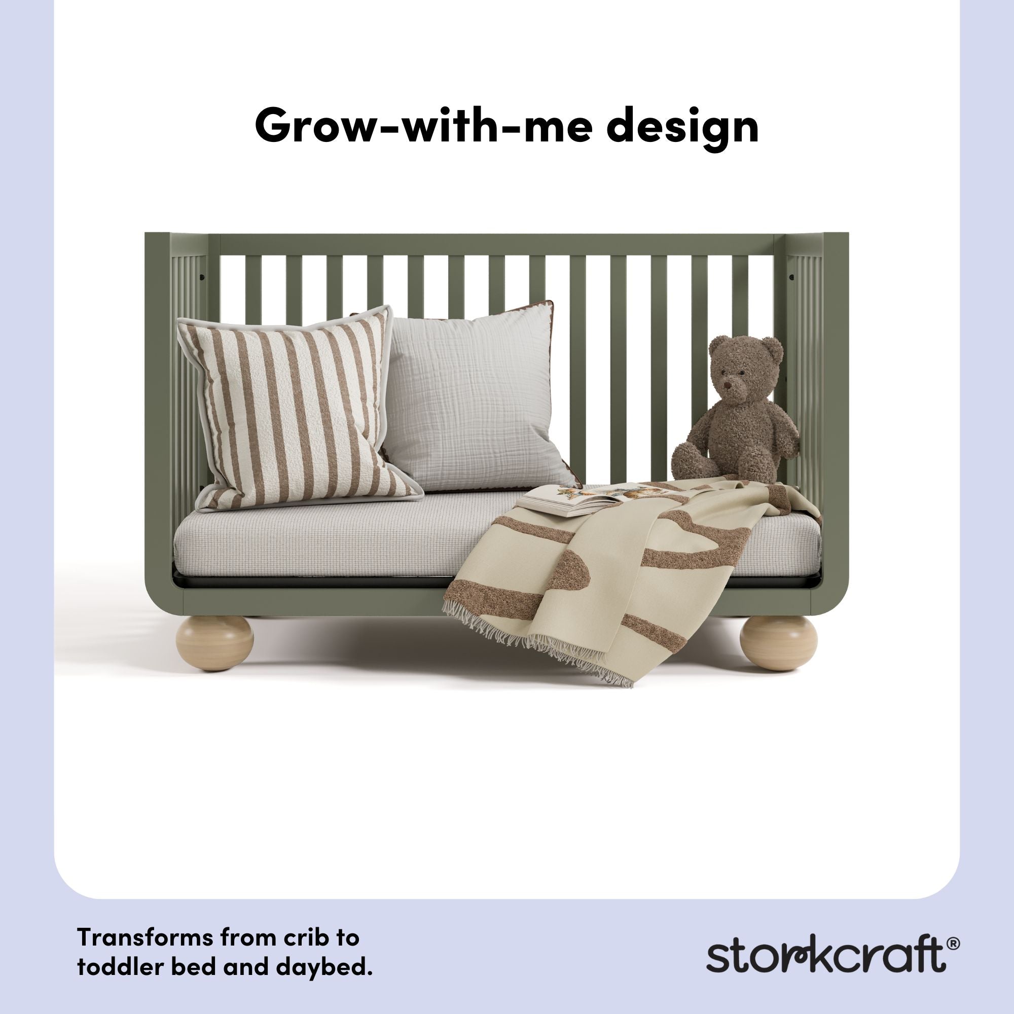 Amalfi olive with driftwood crib daybed callout