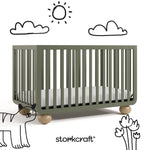 Amalfi olive with driftwood crib with black doodles overlaid on image