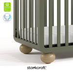 Amalfi olive with driftwood crib with GGG and PTPA logos on top left