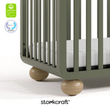 Amalfi olive with driftwood crib with GGG and PTPA logos on top left