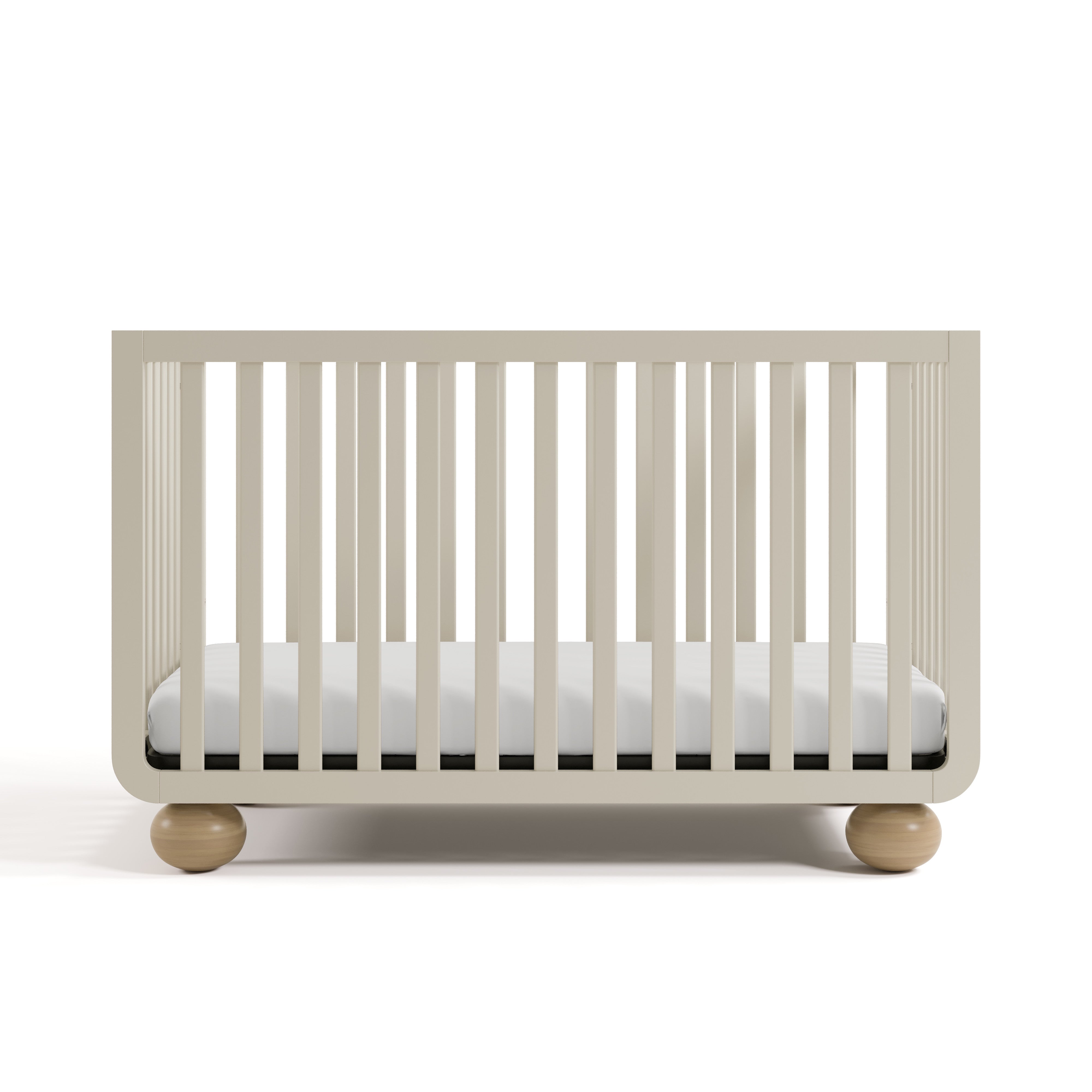 Front view of Amalfi frosted oat with driftwood crib