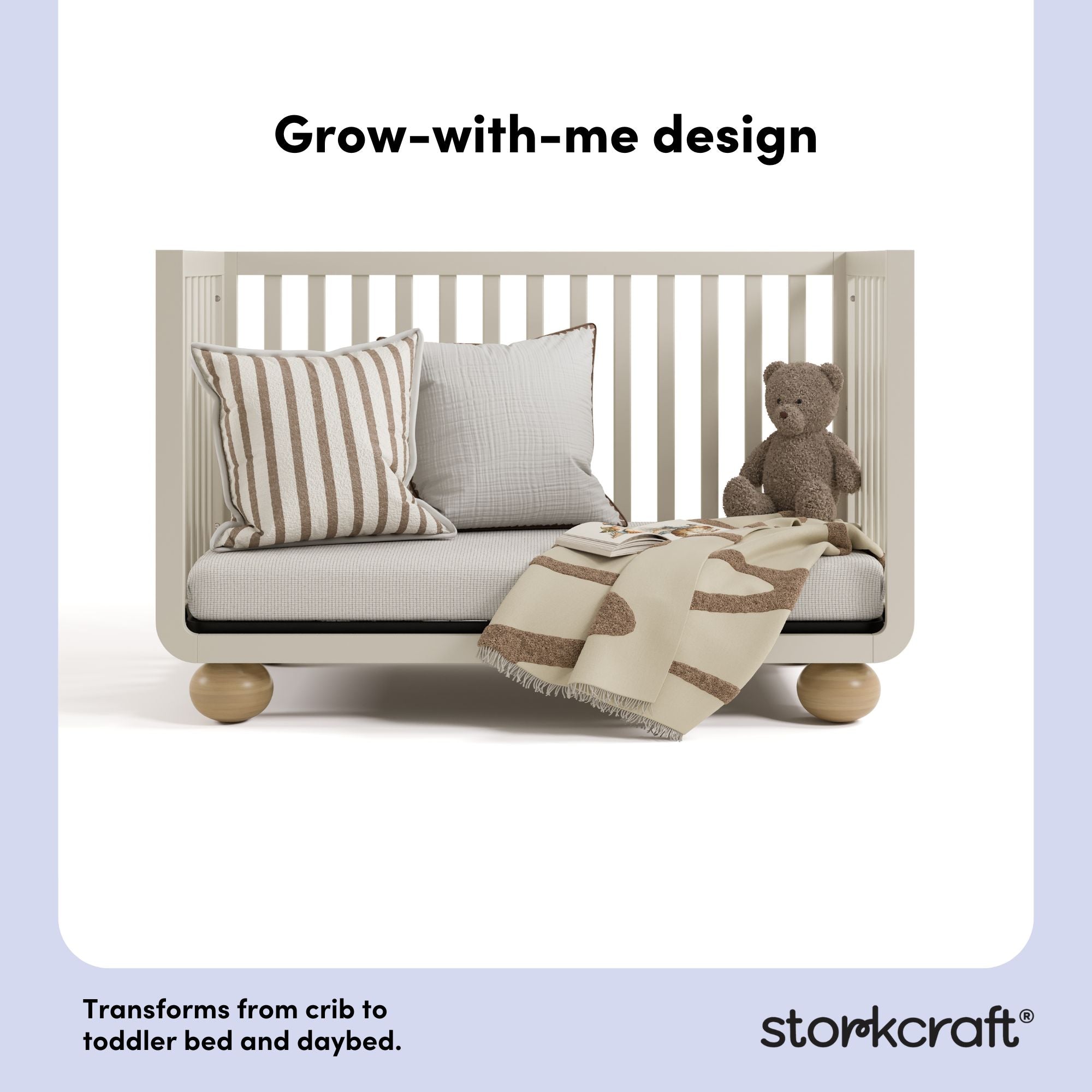 Amalfi frosted oat with driftwood crib daybed callout
