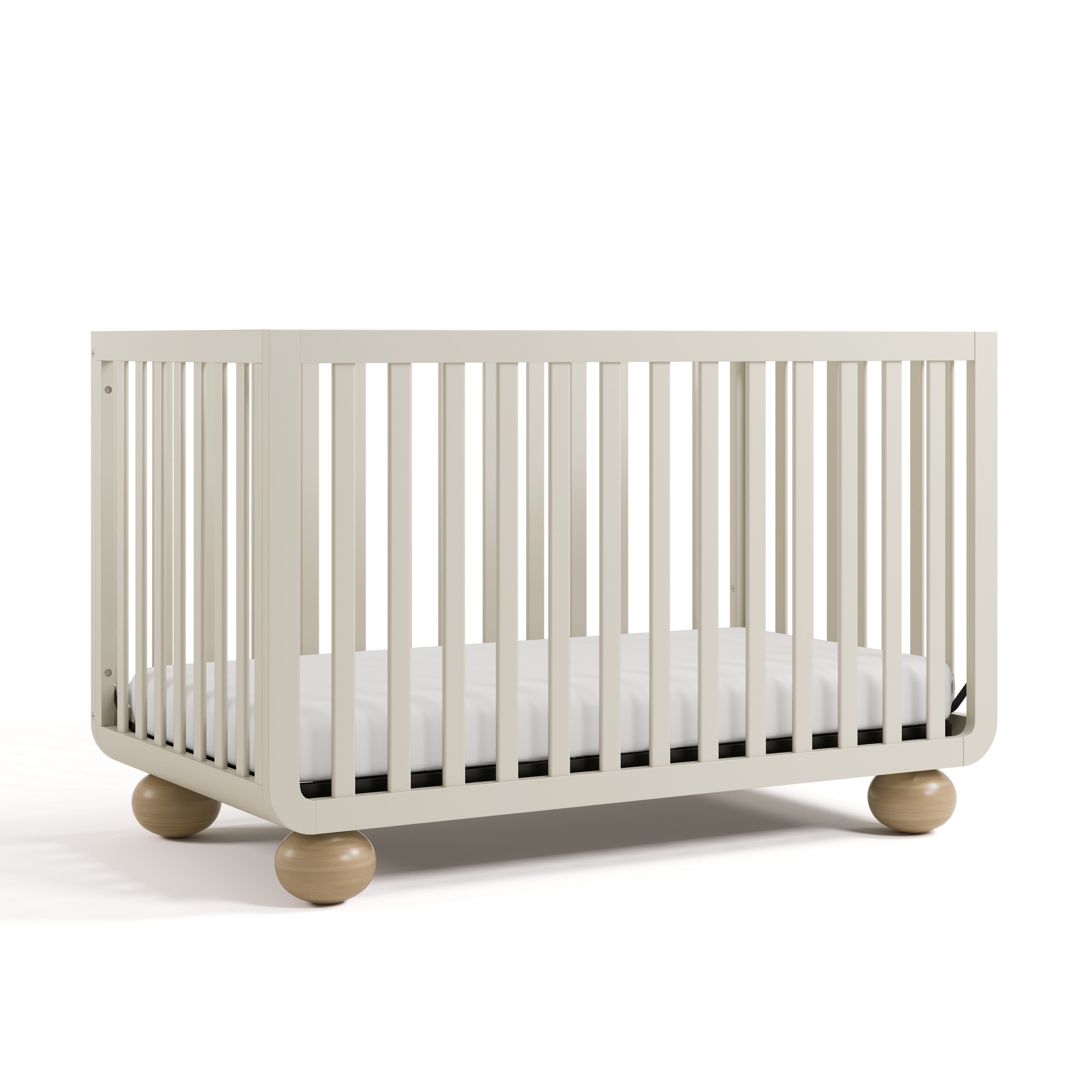 Angle view of Amalfi frosted oat with driftwood crib