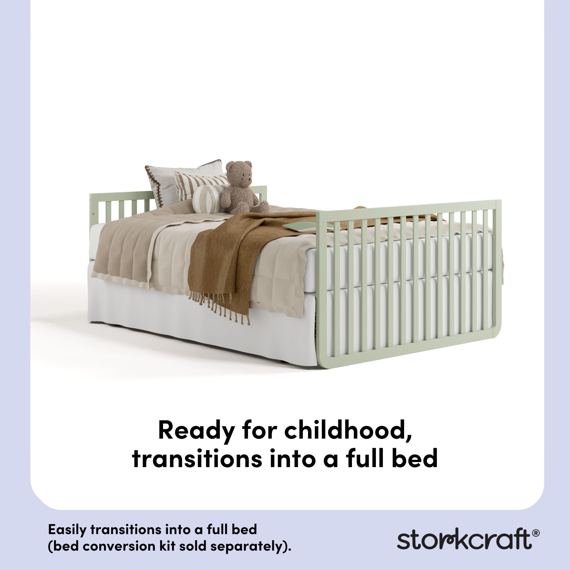 Amalfi sage with driftwood crib full bed callout