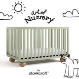 Amalfi sage with driftwood crib with black doodles overlaid on image