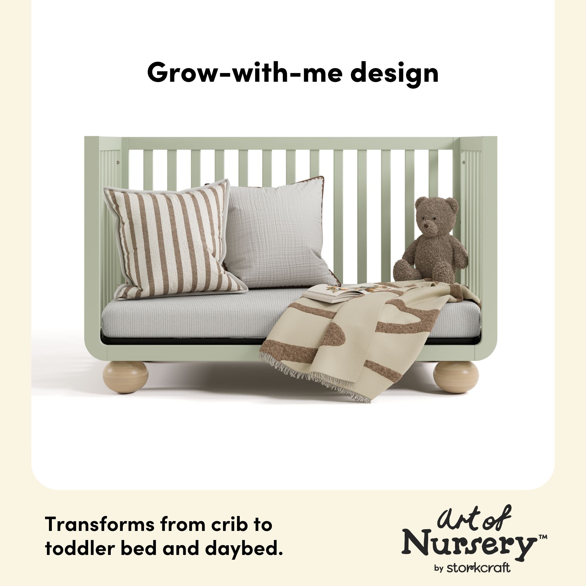 Amalfi sage with driftwood crib grow-with-me design callout