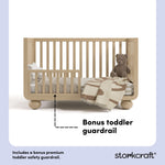 Amalfi driftwood crib bonus toddler guardrail callout