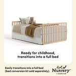 Amalfi driftwood crib full-size bed callout