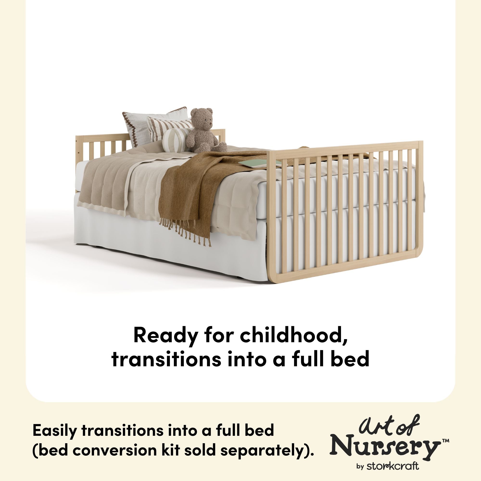 Amalfi driftwood crib full-size bed callout