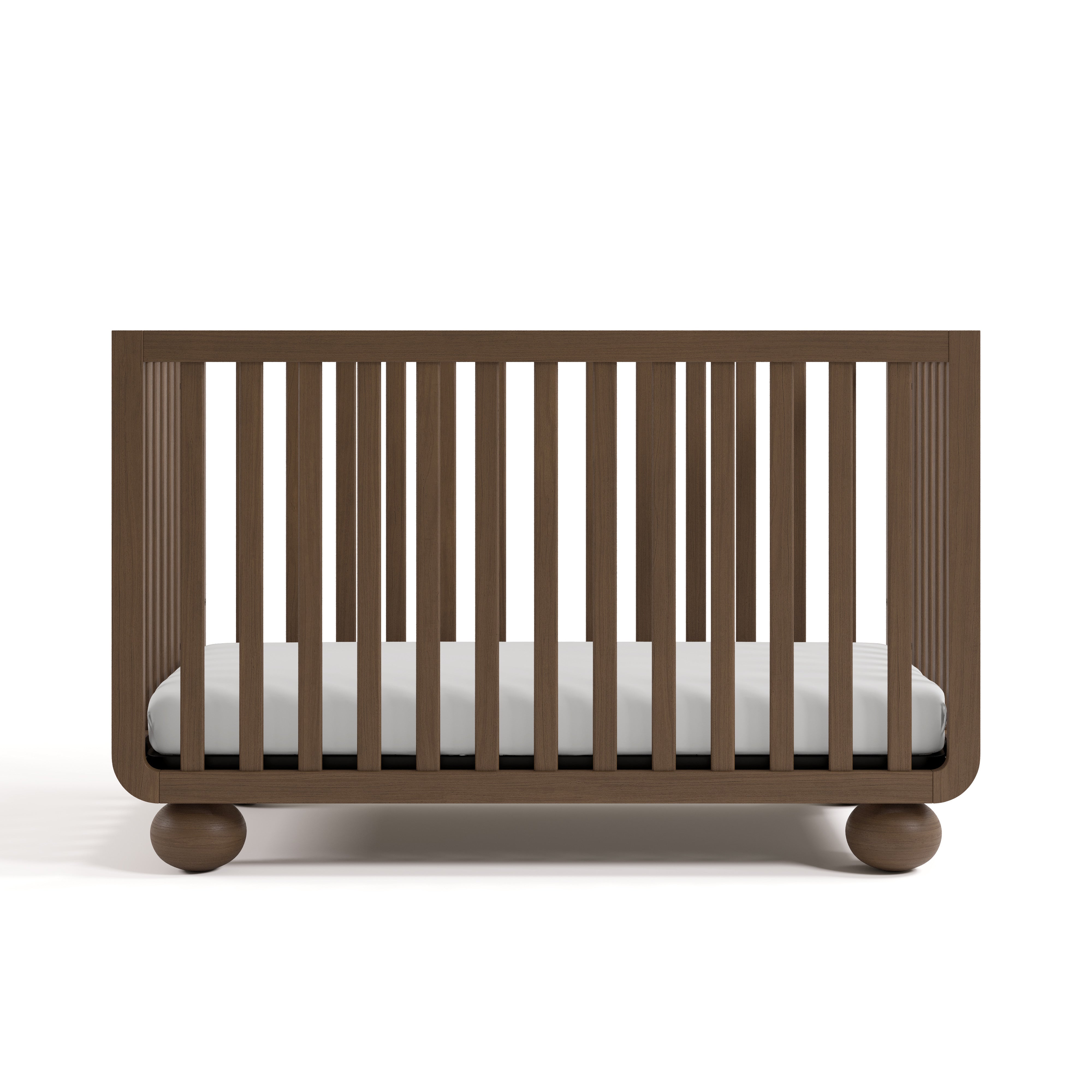 Front view of Amalfi hazelnut crib