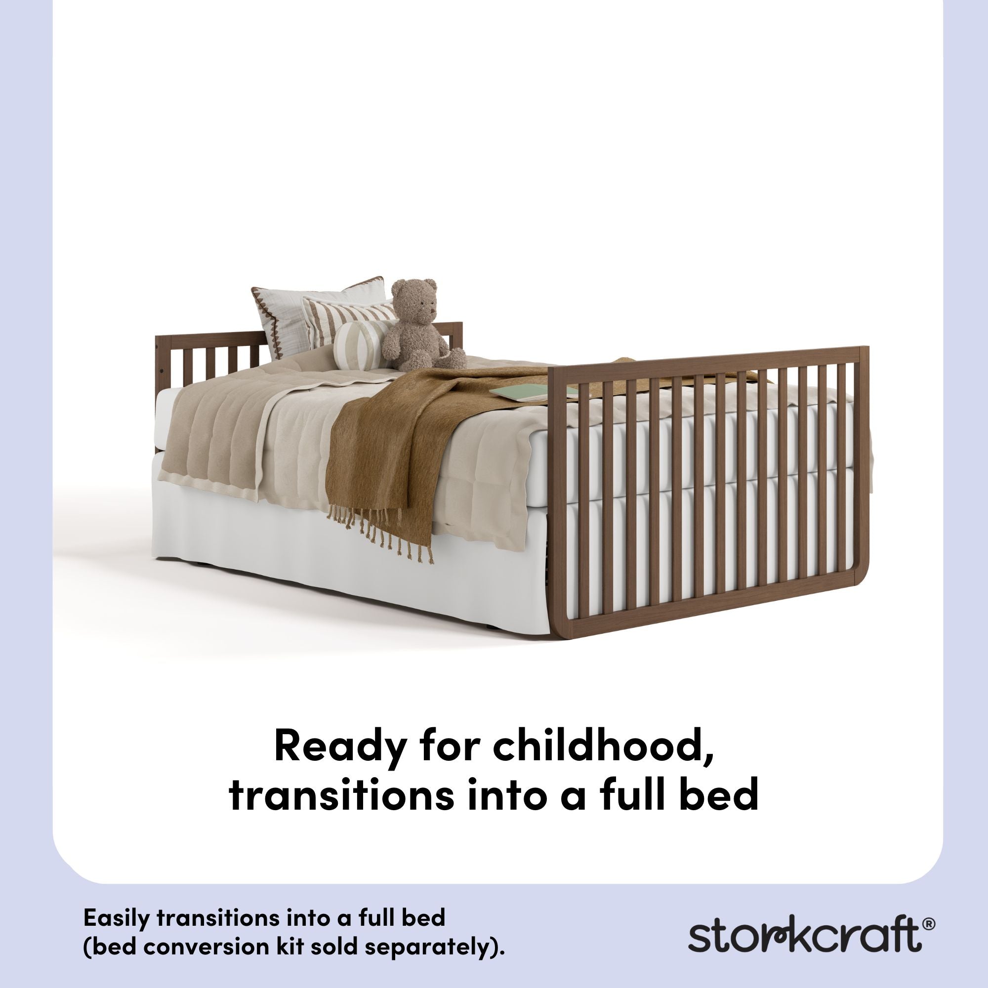 Amalfi hazelnut crib full bed callout