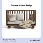 Amalfi hazelnut crib daybed callout