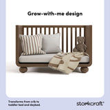 Amalfi hazelnut crib daybed callout
