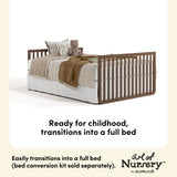 Amalfi hazelnut crib full-size bed callout
