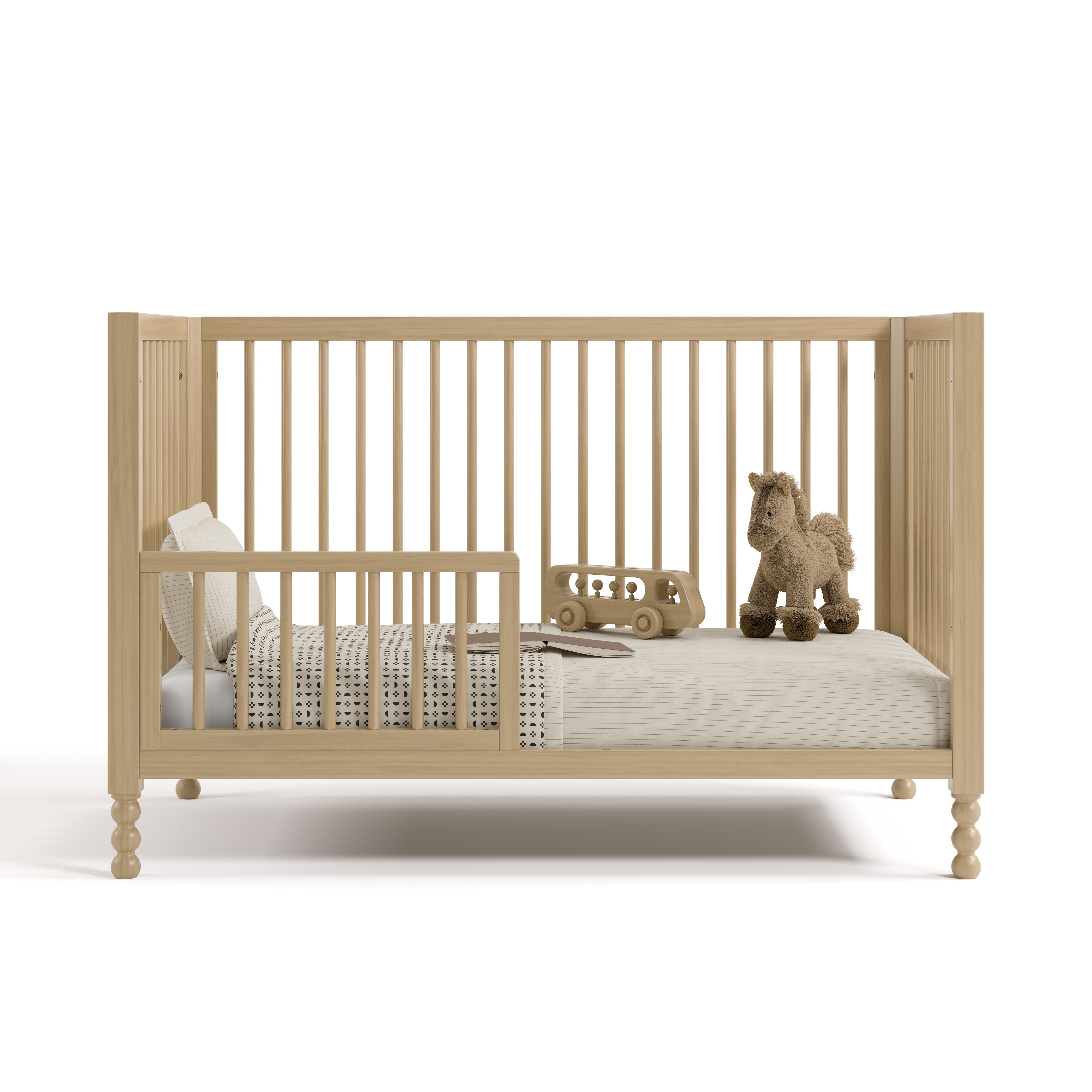 Rio driftwood crib converted to toddler bed