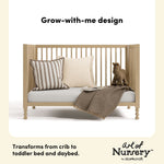 Rio driftwood crib grow-with-me design callout