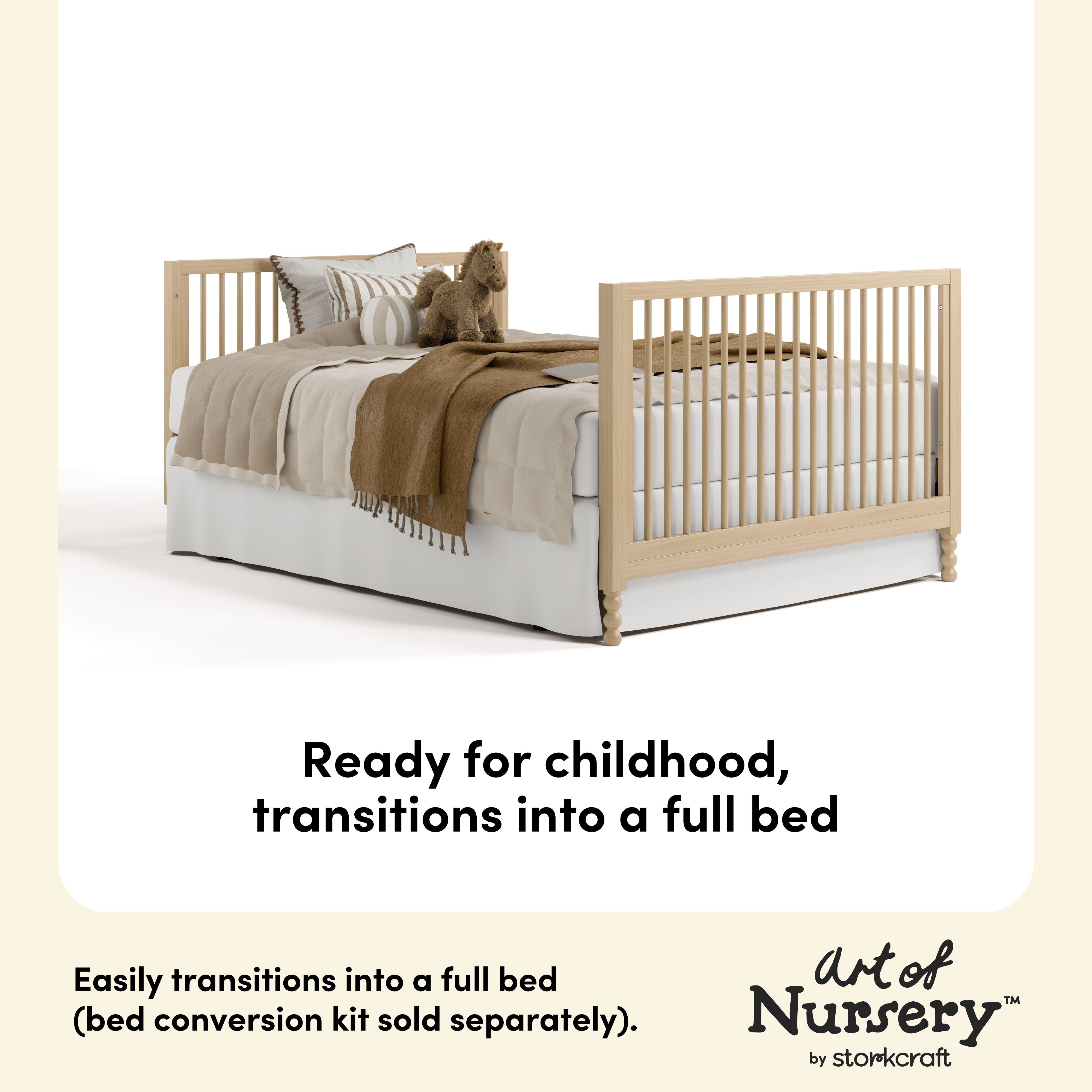 Rio driftwood crib full-size bed callout