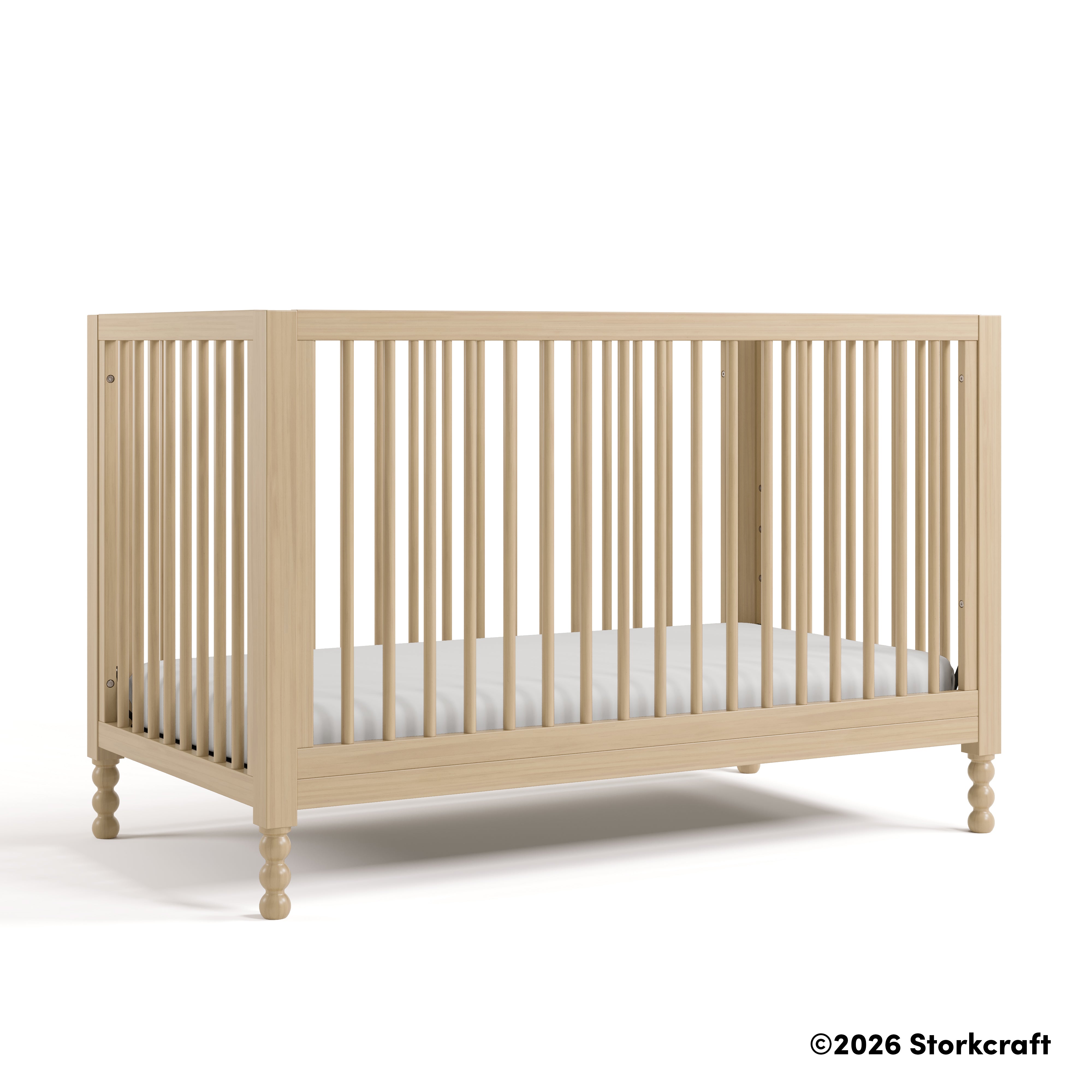 Storkcraft Rio 5-in-1 Convertible Crib with Toddler Guardrail in Driftwood