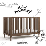 Rio hazelnut crib with black doodles overlaid on image
