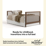 Rio hazelnut crib full-size bed callout
