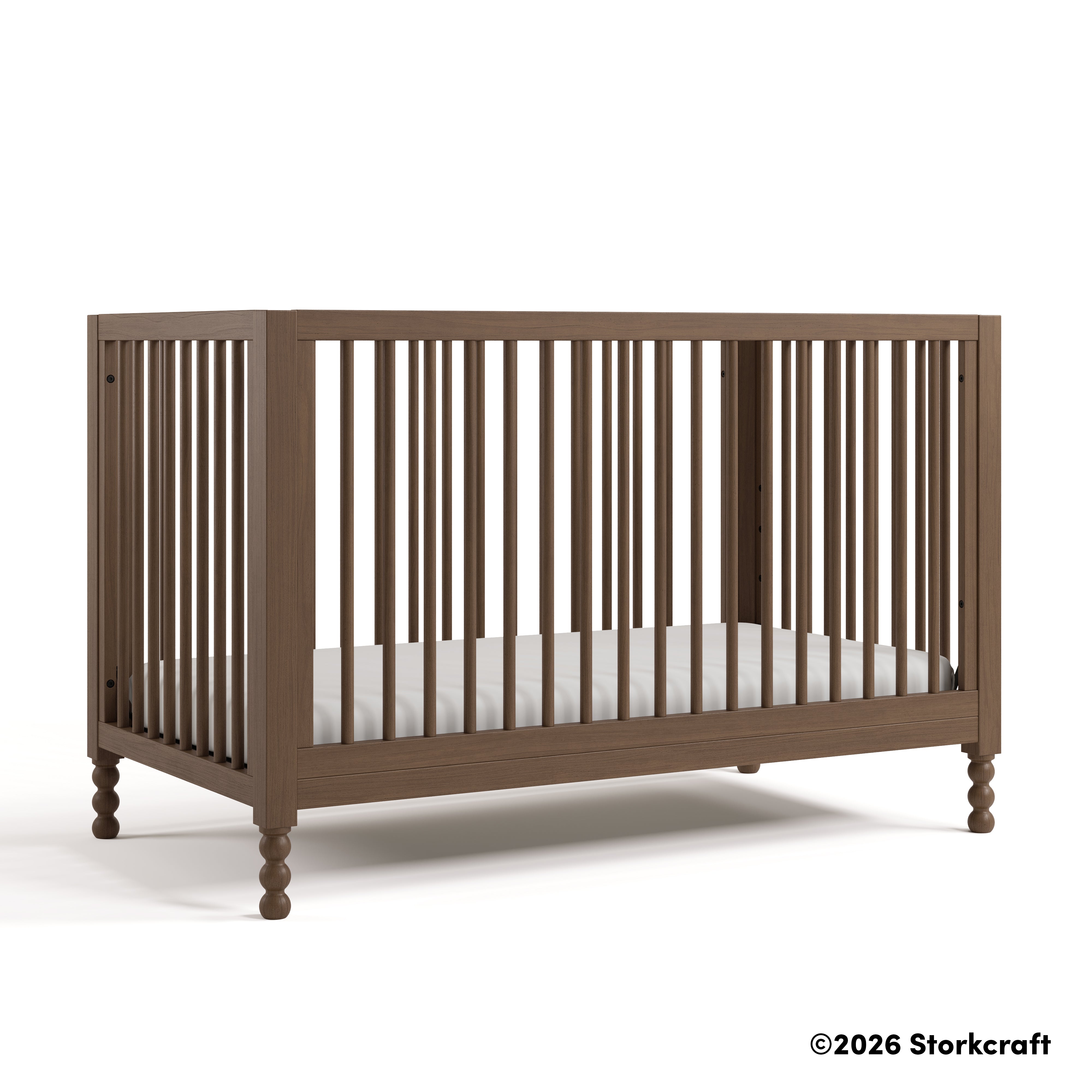 Storkcraft Rio 5-in-1 Convertible Crib with Toddler Guardrail in Hazelnut