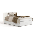 Rio frosted oat crib converted to full-size bed