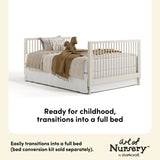 Rio frosted oat crib full-size bed callout