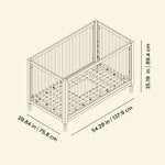 Rio crib line drawing with dimensions