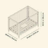 Rio crib line drawing with dimensions