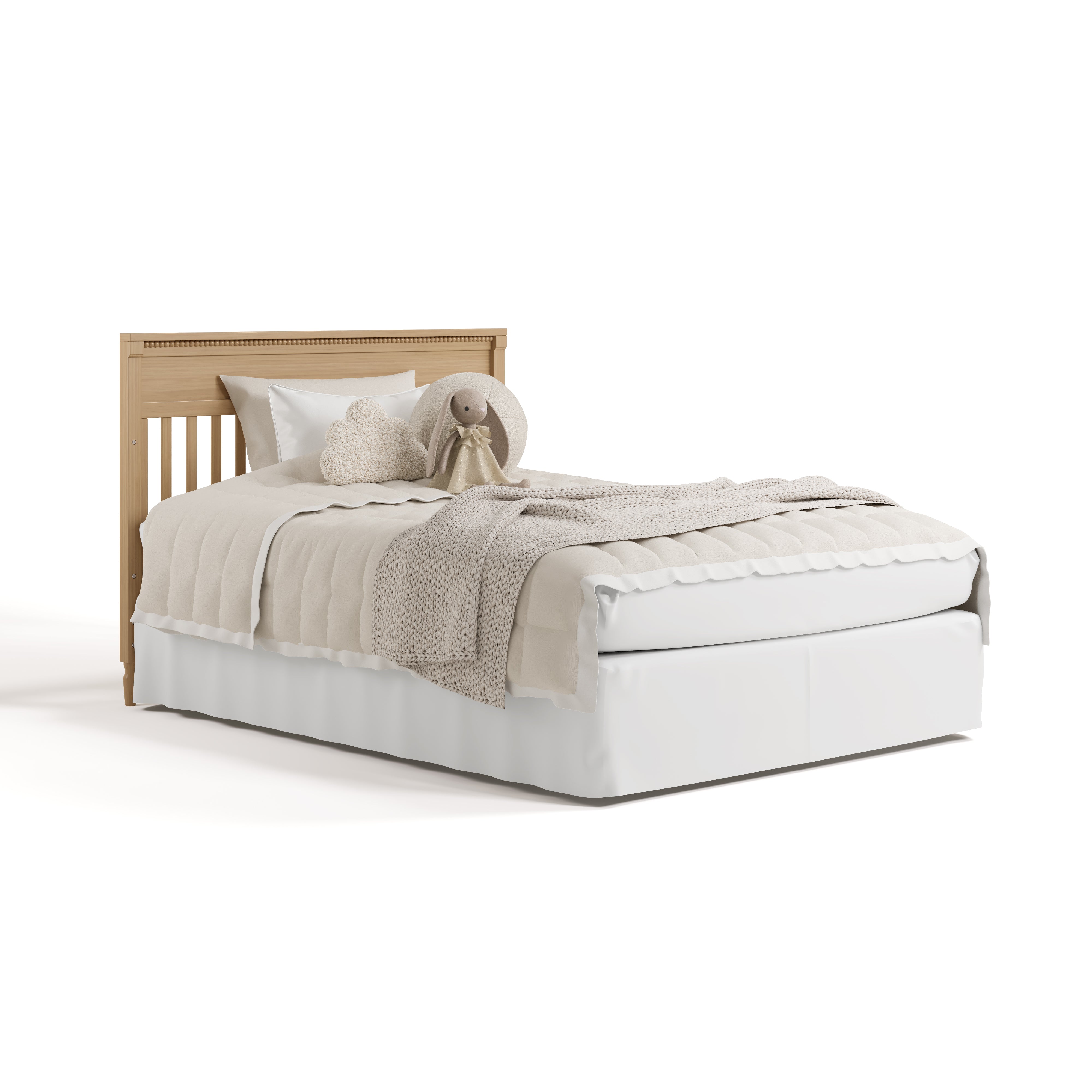 Valencia driftwood crib converted to full bed