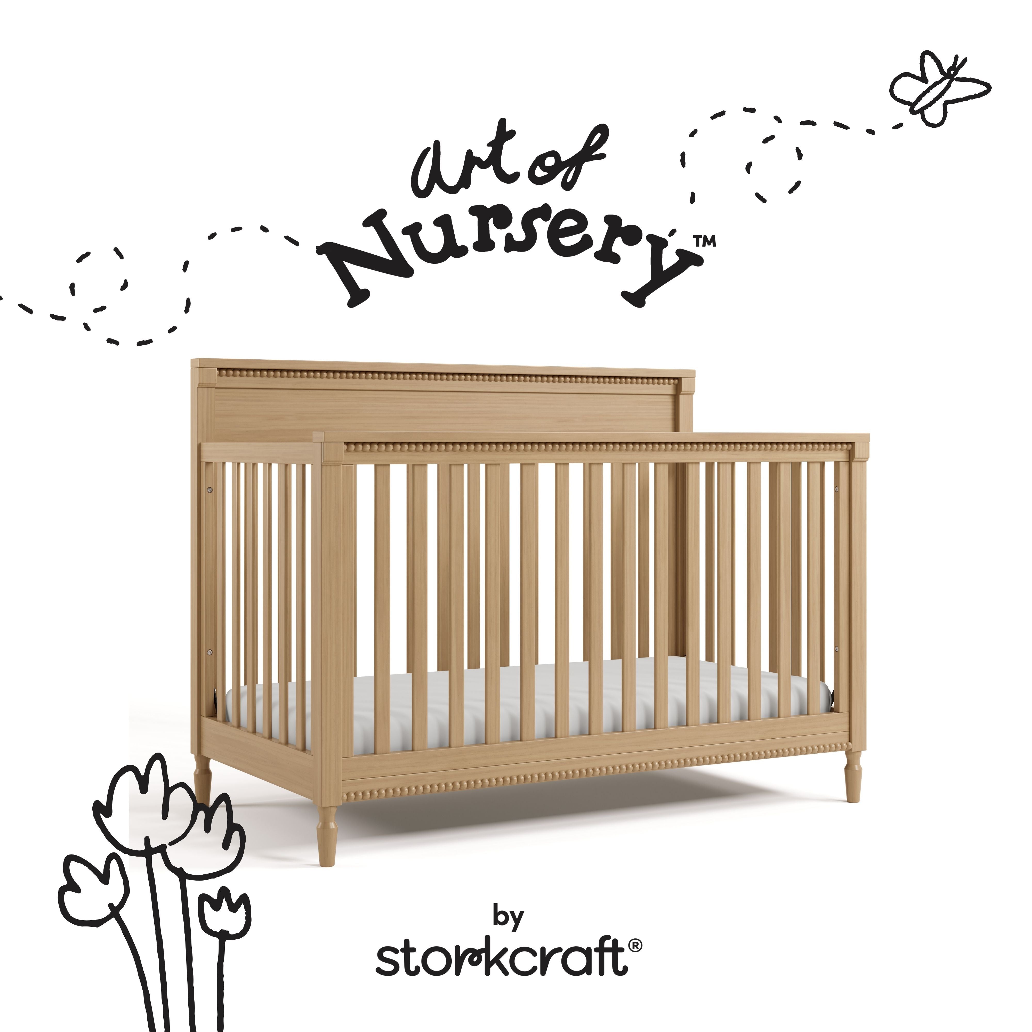 Valencia driftwood crib with black doodles overlaid on image
