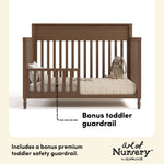 Valencia hazelnut crib toddler guardrail callout