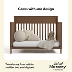 Valencia hazelnut crib daybed and toddler bed conversion callout