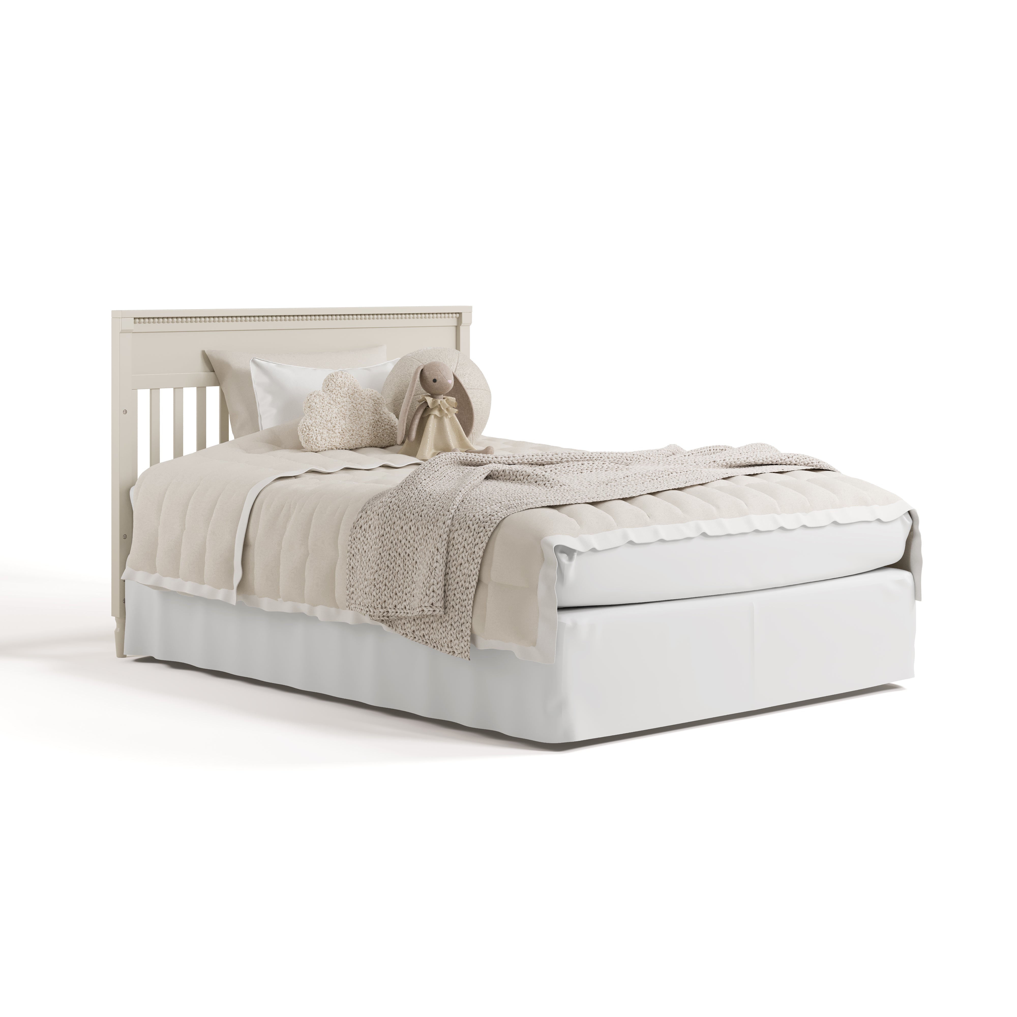 Valencia frosted oat crib converted to full bed