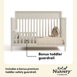 Valencia frosted oat crib toddler guardrail callout