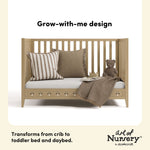 Mallorca driftwood crib toddler bed and daybed conversion callout