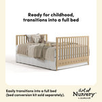 Mallorca driftwood crib full bed conversion callout